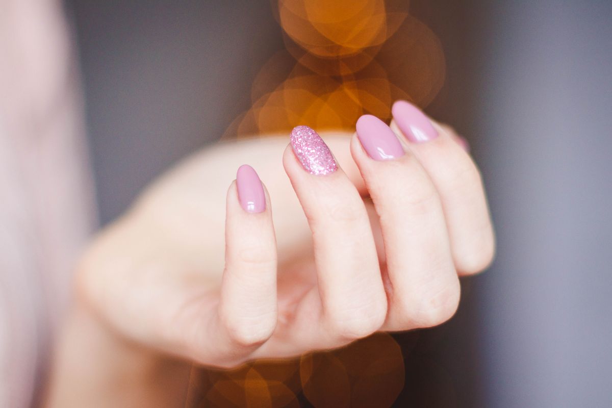 Soft pink manicure at London Nails, Lincoln Park Chicago